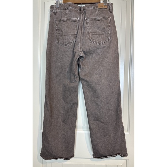 American Eagle Stovepipe Jeans Womens Size 8 Brown Baggy Relaxed Denim Pants - Picture 3 of 6